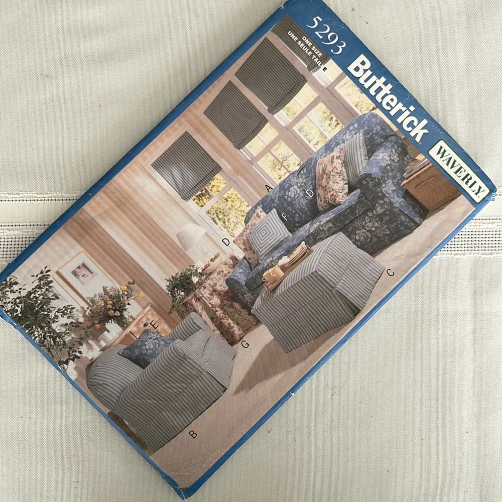 Butterick 5293 Slipcover Pattern, New, Never Used